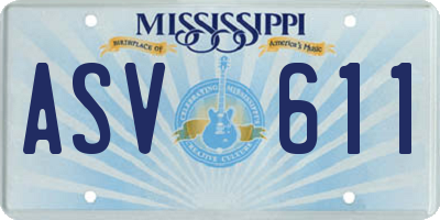 MS license plate ASV611