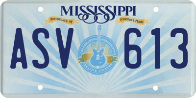 MS license plate ASV613