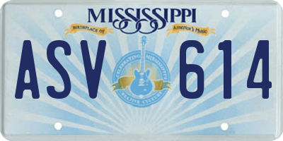 MS license plate ASV614