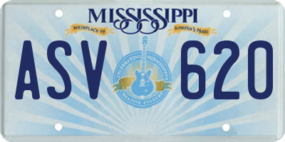 MS license plate ASV620