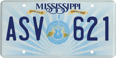 MS license plate ASV621