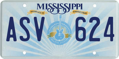 MS license plate ASV624