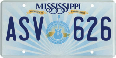 MS license plate ASV626