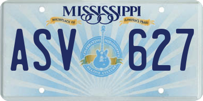 MS license plate ASV627