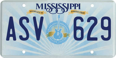 MS license plate ASV629