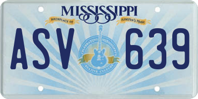 MS license plate ASV639