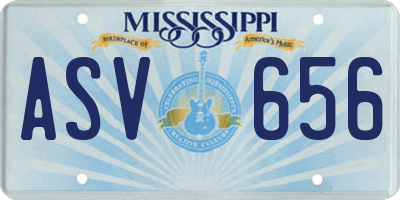 MS license plate ASV656
