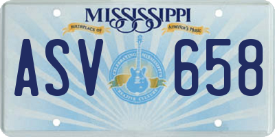 MS license plate ASV658