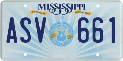 MS license plate ASV661