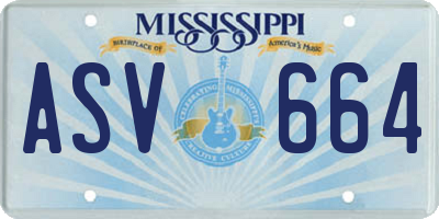 MS license plate ASV664