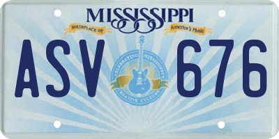 MS license plate ASV676