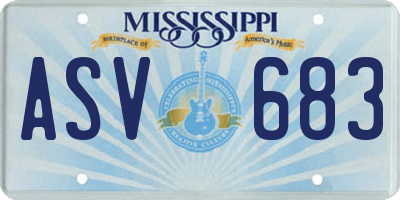 MS license plate ASV683