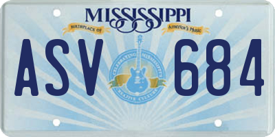 MS license plate ASV684