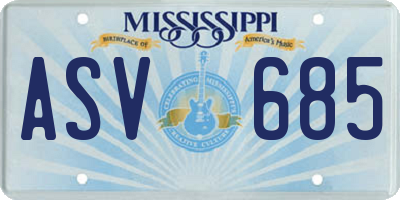 MS license plate ASV685