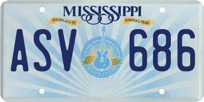 MS license plate ASV686