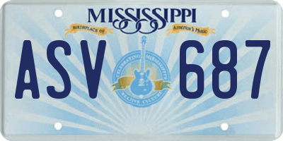 MS license plate ASV687