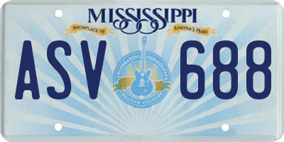 MS license plate ASV688