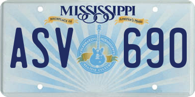 MS license plate ASV690