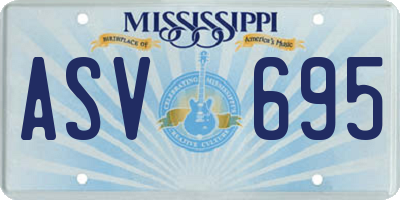 MS license plate ASV695