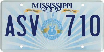 MS license plate ASV710