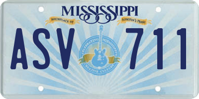 MS license plate ASV711
