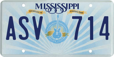 MS license plate ASV714