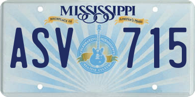MS license plate ASV715