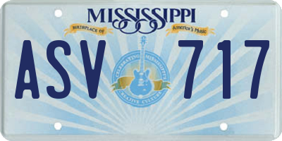 MS license plate ASV717