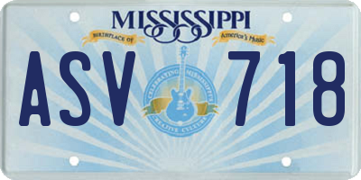 MS license plate ASV718