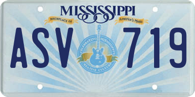 MS license plate ASV719