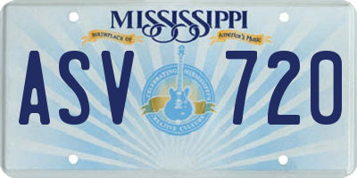 MS license plate ASV720