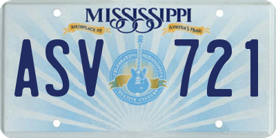 MS license plate ASV721