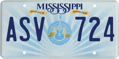 MS license plate ASV724