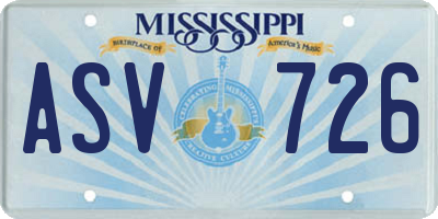 MS license plate ASV726