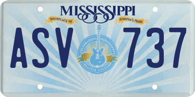 MS license plate ASV737
