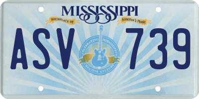 MS license plate ASV739