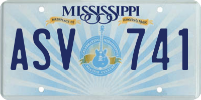 MS license plate ASV741