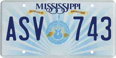 MS license plate ASV743
