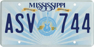 MS license plate ASV744