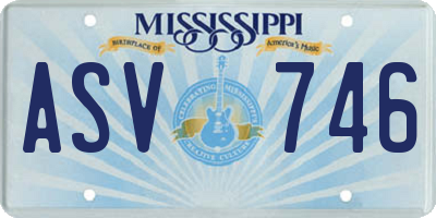 MS license plate ASV746