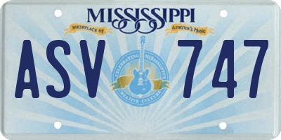 MS license plate ASV747