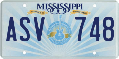 MS license plate ASV748