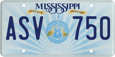 MS license plate ASV750