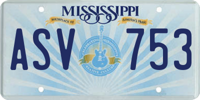 MS license plate ASV753