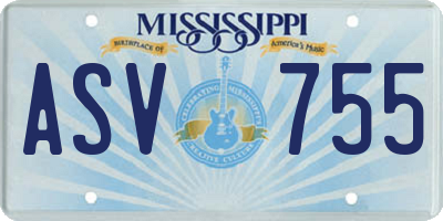 MS license plate ASV755