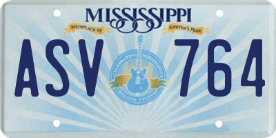 MS license plate ASV764