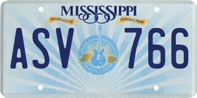 MS license plate ASV766