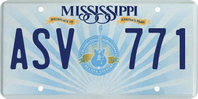 MS license plate ASV771