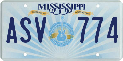 MS license plate ASV774