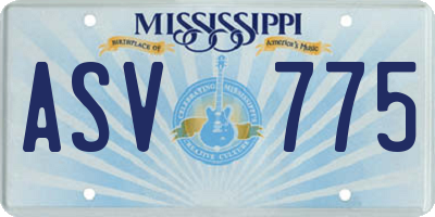 MS license plate ASV775